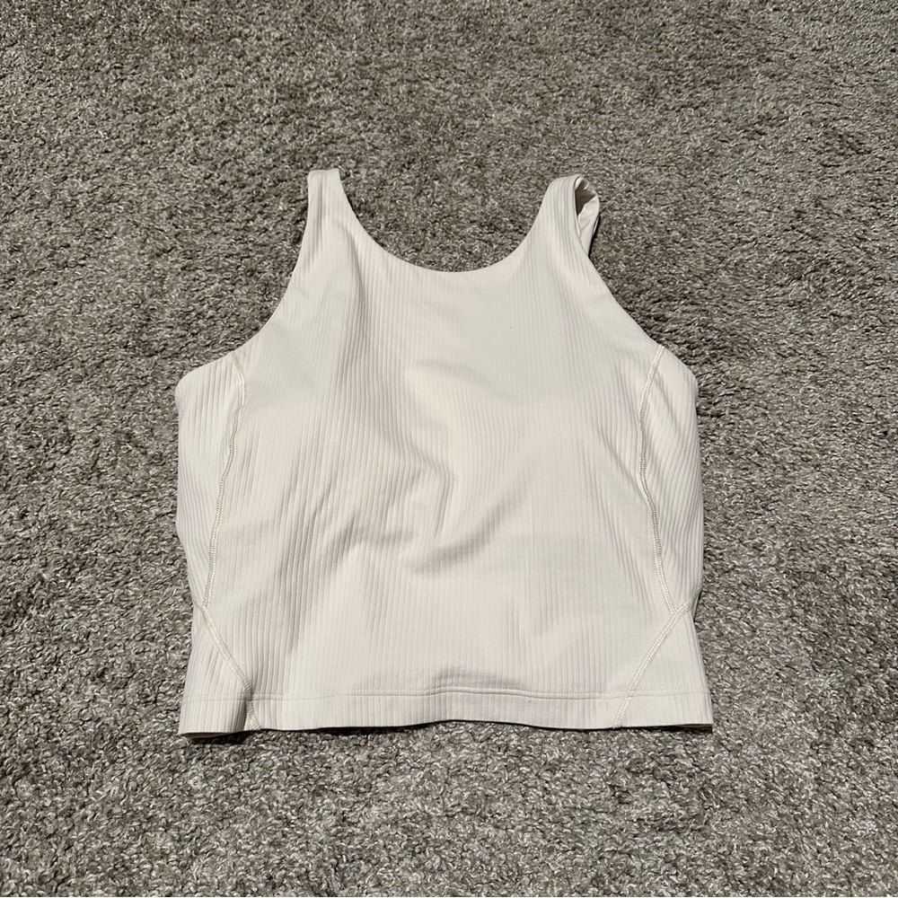 lululemon align high neck ribbed tank - white opal